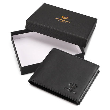 KAVIS Handmade Genuine Leather Men's Wallet RFID Blocking Card Holder with ID Window – Large Capacity Fashion Money & Card Storage Wallet