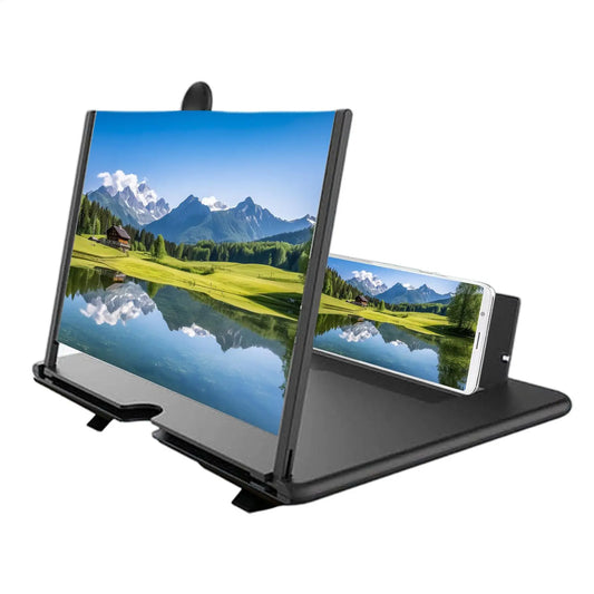 Phone Screen Magnifier - 3D HD Tabletop Cell Phone Enlarger for Seniors, Movies & Video Watching