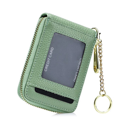 RFID Blocking Card Holder Wallet – Mini Zipper ID & Bus Card Case with Anti-Theft Protection for Keys & Cards