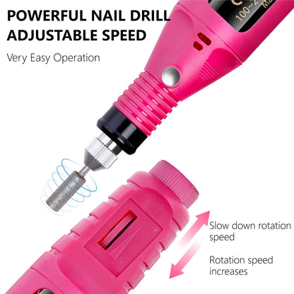 LULAA Electric Nail Drill Machine Set - Strong Function Sander for Gel Polish Removal and Manicure