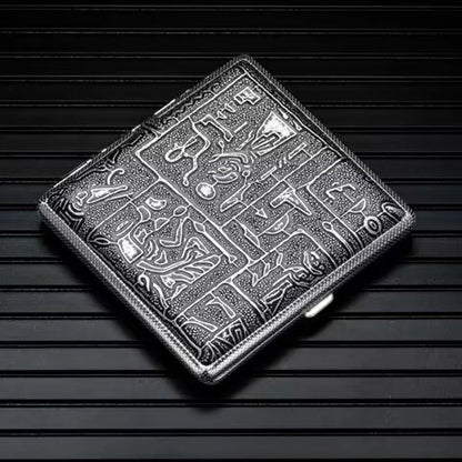 Leather Cigarette Case Holder - 20-Stick Capacity Metal Storage Box for Men, Portable Smoking Accessory Gift