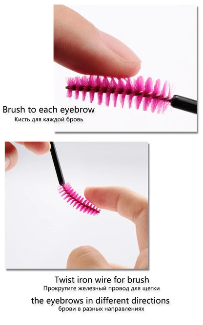 50PCS Reusable Eyelash Brushes – Mascara Wands Spoolers for False Lashes & Eyelash Extensions