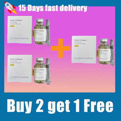 Collagen Silk Peptide Face Ampoule - Anti Aging Serum for Skin Lifting, Firming, Tightening & Deep Hydration