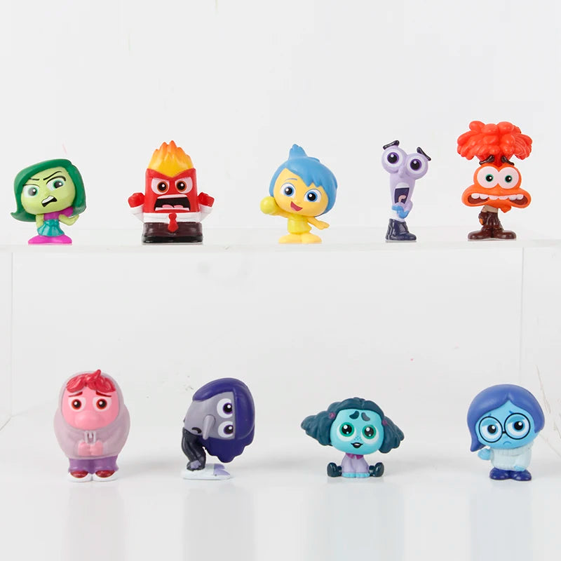 Inside Out 2 Mini Action Figures - 9-Piece Cartoon Character Model Doll Set for Fans & Gifts