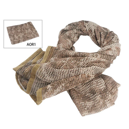 Tactical Camouflage Mesh Scarf - Outdoor Sports, Sniper Face Veil for Wargame, Camping, Hunting, and Cycling