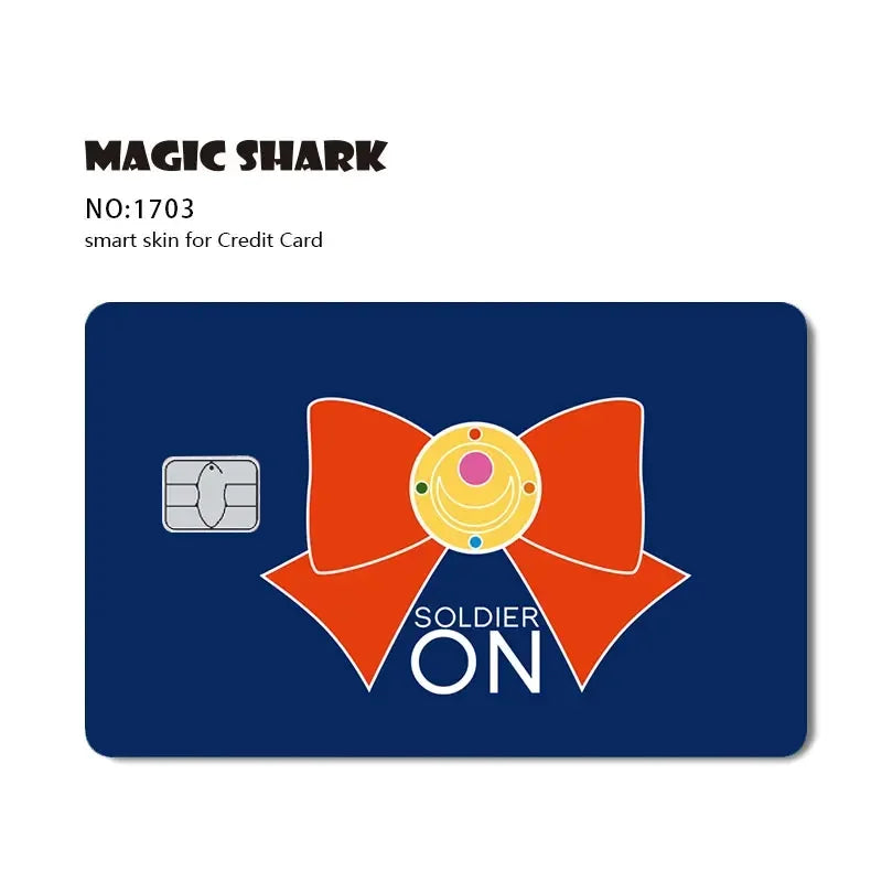 Conch Money Bow Anime Card Sticker - Spend or Save Meme Credit Debit Card Skin