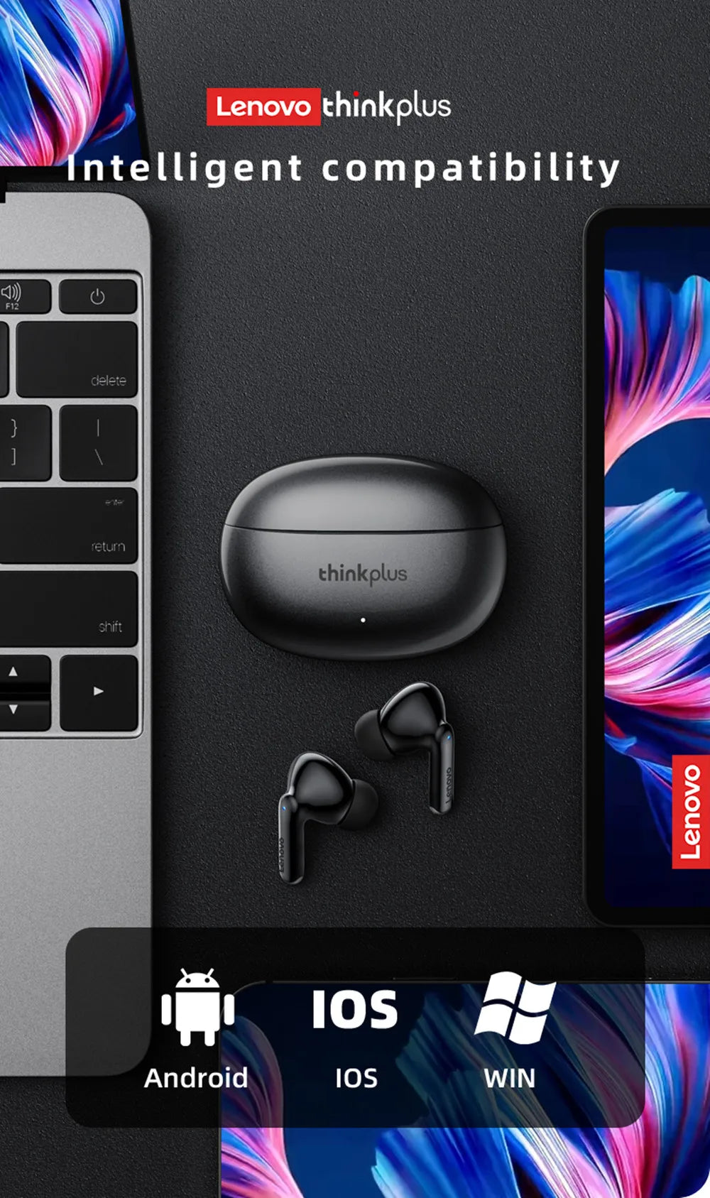Lenovo XT88 TWS Wireless Earphones – Bluetooth 5.3, Dual MIC, Stereo Bass HIFI, Noise-Reducing Touch Control Earbuds