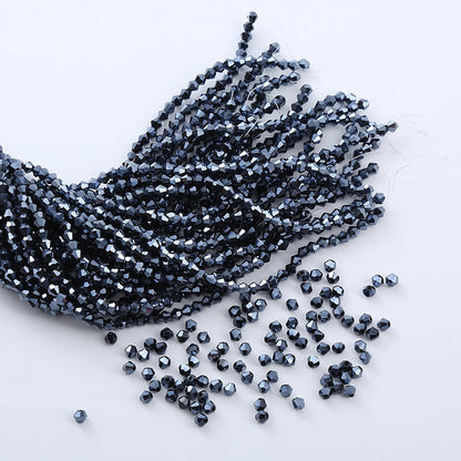 3/4mm Crystal Bicone Glass Beads - White Loose Faceted Beads for DIY Bracelets, Earrings & Jewelry Making