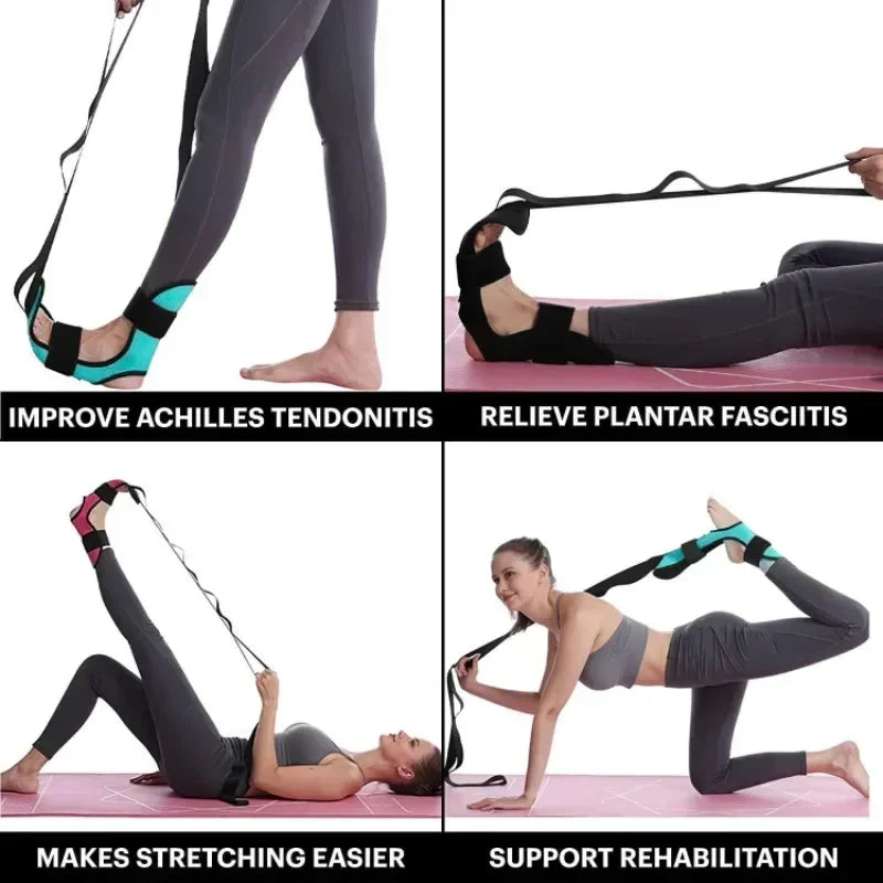 Yoga & Fitness Stretching Band – Leg Flexibility, Rehabilitation, Plantar Fasciitis Foot Care Training Belt