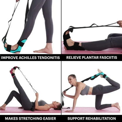 Yoga & Fitness Stretching Band – Leg Flexibility, Rehabilitation, Plantar Fasciitis Foot Care Training Belt