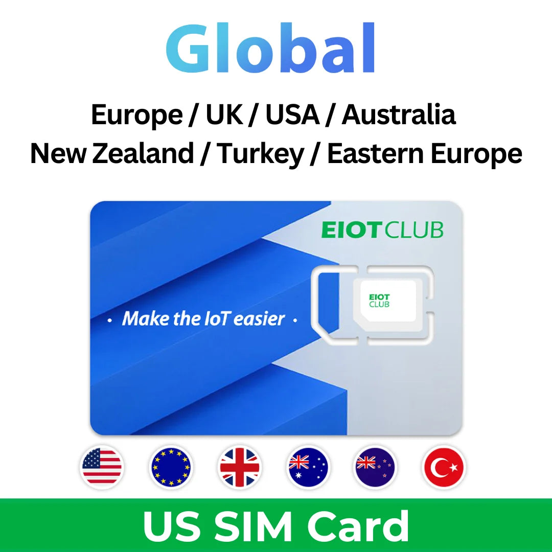 EIOTCLUB Global Travel SIM Card - International Data SIM for USA, Europe, Australia, New Zealand & Turkey