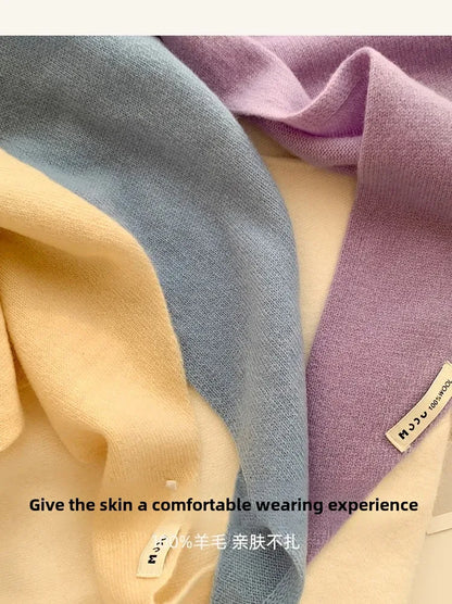 Women’s Wool Triangle Scarf – Multi-Functional Knitted Headscarf