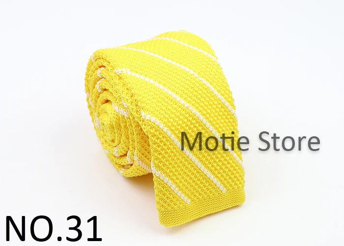 Classic Knit Neck Tie for Men — 6cm Plaid & Dots Casual Business Wedding Tie