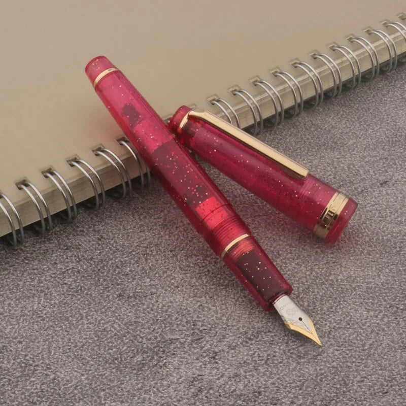 JINHAO 82 Transparent Fountain Pen — Spin Golden EF/F/M Nib, Ink Pen for Business, Office & School Supplies