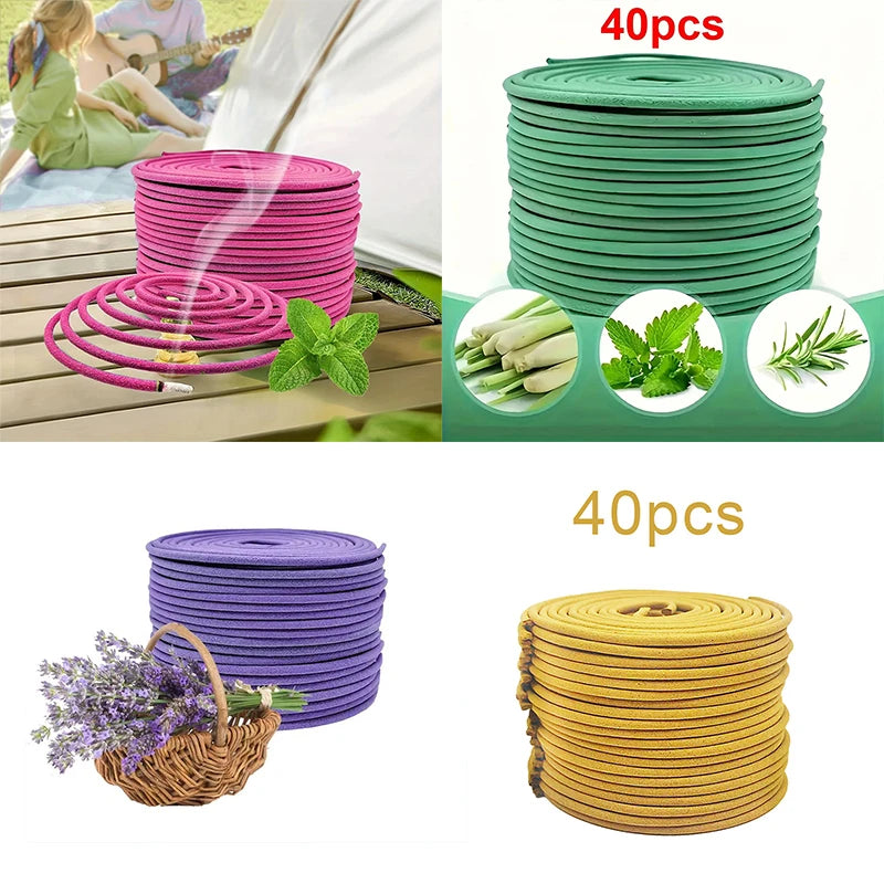 40PCS Colored Coil Incense – Lavender Aromatherapy & Essential Oil Fragrance for Yoga, Meditation, Jasmine & Rose