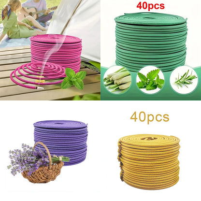 40PCS Colored Coil Incense – Lavender Aromatherapy & Essential Oil Fragrance for Yoga, Meditation, Jasmine & Rose