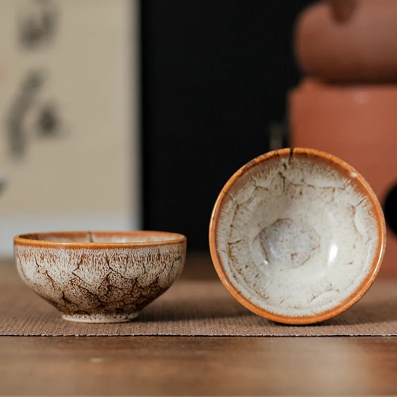 45ml Household Ceramic Teacup – Kiln Change Satin Blue Master Cup for Tea Tasting & Jianzhan Teahouse Teaware