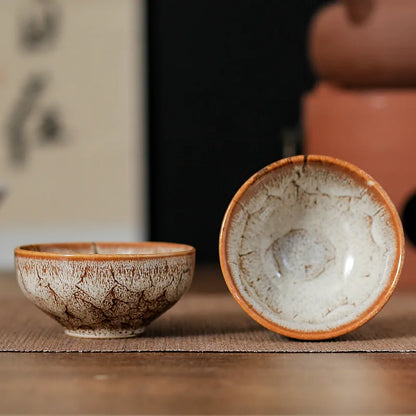45ml Household Ceramic Teacup – Kiln Change Satin Blue Master Cup for Tea Tasting & Jianzhan Teahouse Teaware