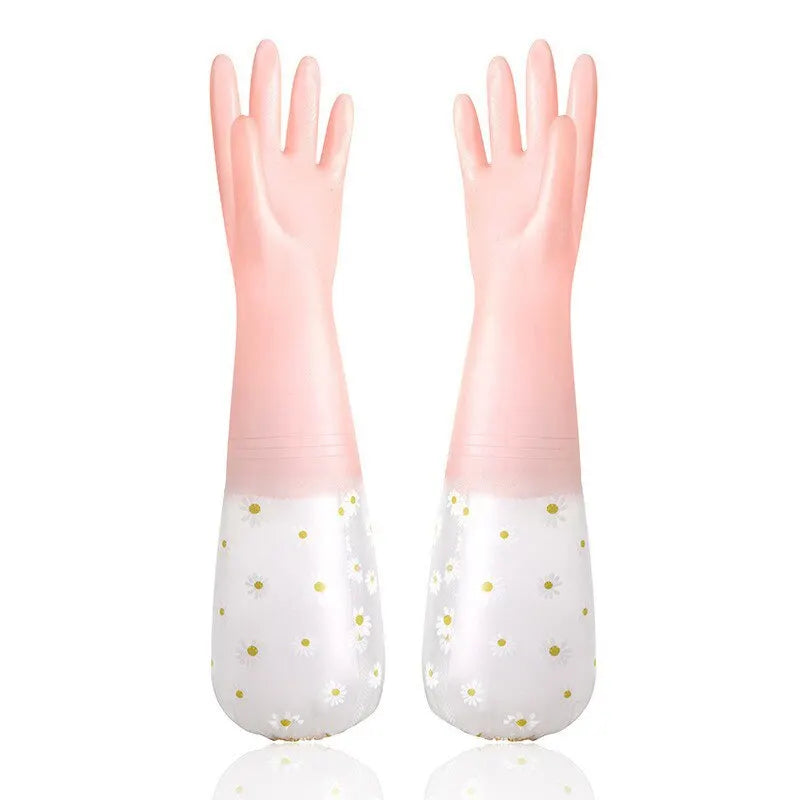 Waterproof Cleaning Gloves | Latex Household Dishwashing Gloves | Kitchen & Laundry Wear-Resistant Rubber Gloves