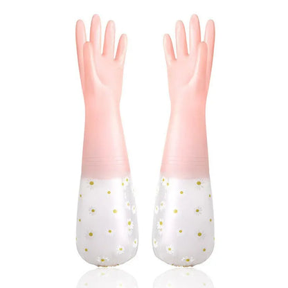 Waterproof Cleaning Gloves | Latex Household Dishwashing Gloves | Kitchen & Laundry Wear-Resistant Rubber Gloves