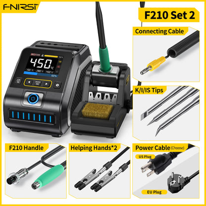 FNIRSI DWS-200 200W Power Soldering Iron Station | C210 C245 Handle for Electronic Welding & Rework