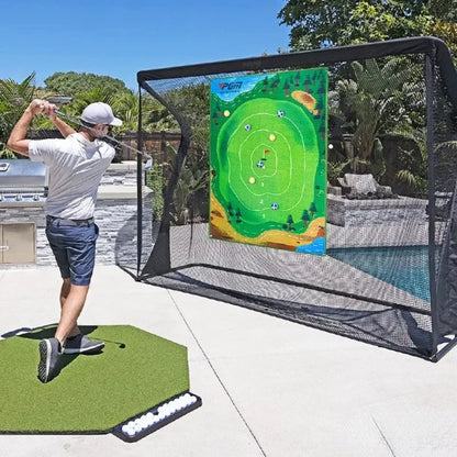 PGM DJD040 Indoor Mini Golf Training Aid – Suspended Dartboard Practice Hitting Mat for Indoor & Outdoor Golf Practice