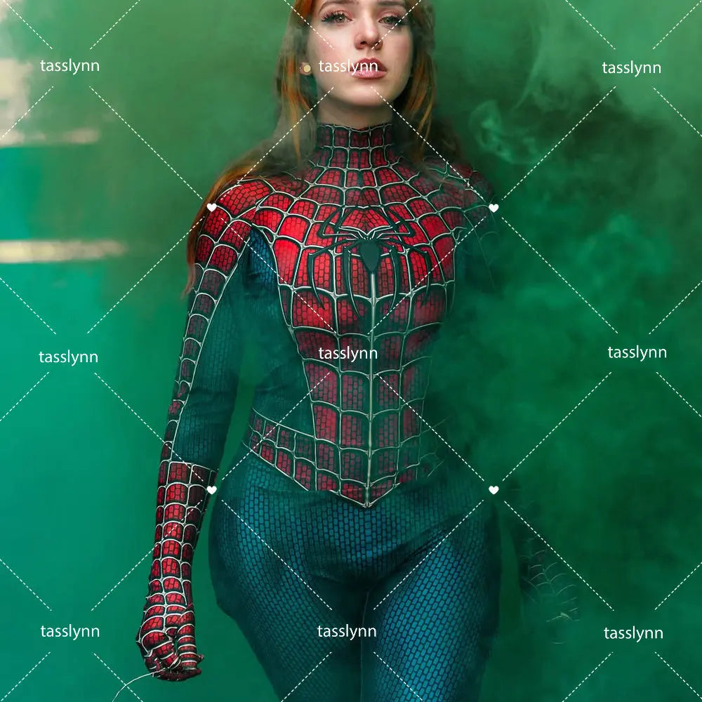 Spider-Raimi Cosplay Costume – Spider Girl Zentai Spandex Bodysuit for Halloween, Party & Anime Geek Outfit