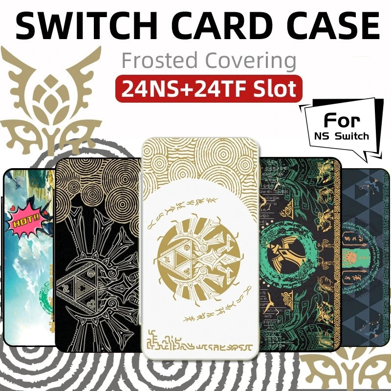 Game Card Case for NS Switch OLED Lite – Protective Storage Box with 24 Card Slots, Tears of the Kingdom Style