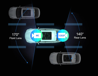 11.26" 4K Car DVR Dash Cam — Wireless CarPlay & Android Auto, Dual Lens Video Recorder with AI Screen, GPS Navigation, HD Dashboard Monitor