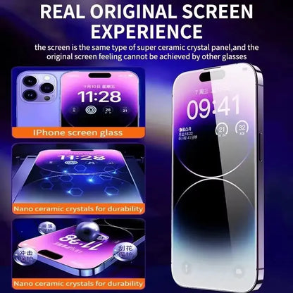 8K HD Tempered Glass Screen Protector for iPhone 16 Pro Max, 11, 12, 13, 14, SE (2020/2022) – Auto Dust Removal, 1-2pcs