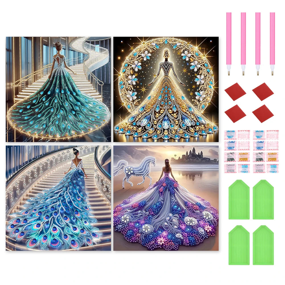 5D DIY Partial Drill Diamond Painting Kit – Girl Design Home Decor 30x30cm
