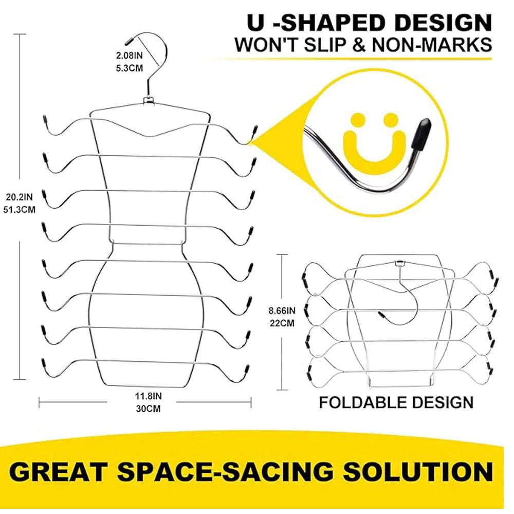 Multi-Layer Clothes Hanger – 1/2/3 Pack Folding Underwear, Bra & Trouser Storage Rack, Trace-Free Design