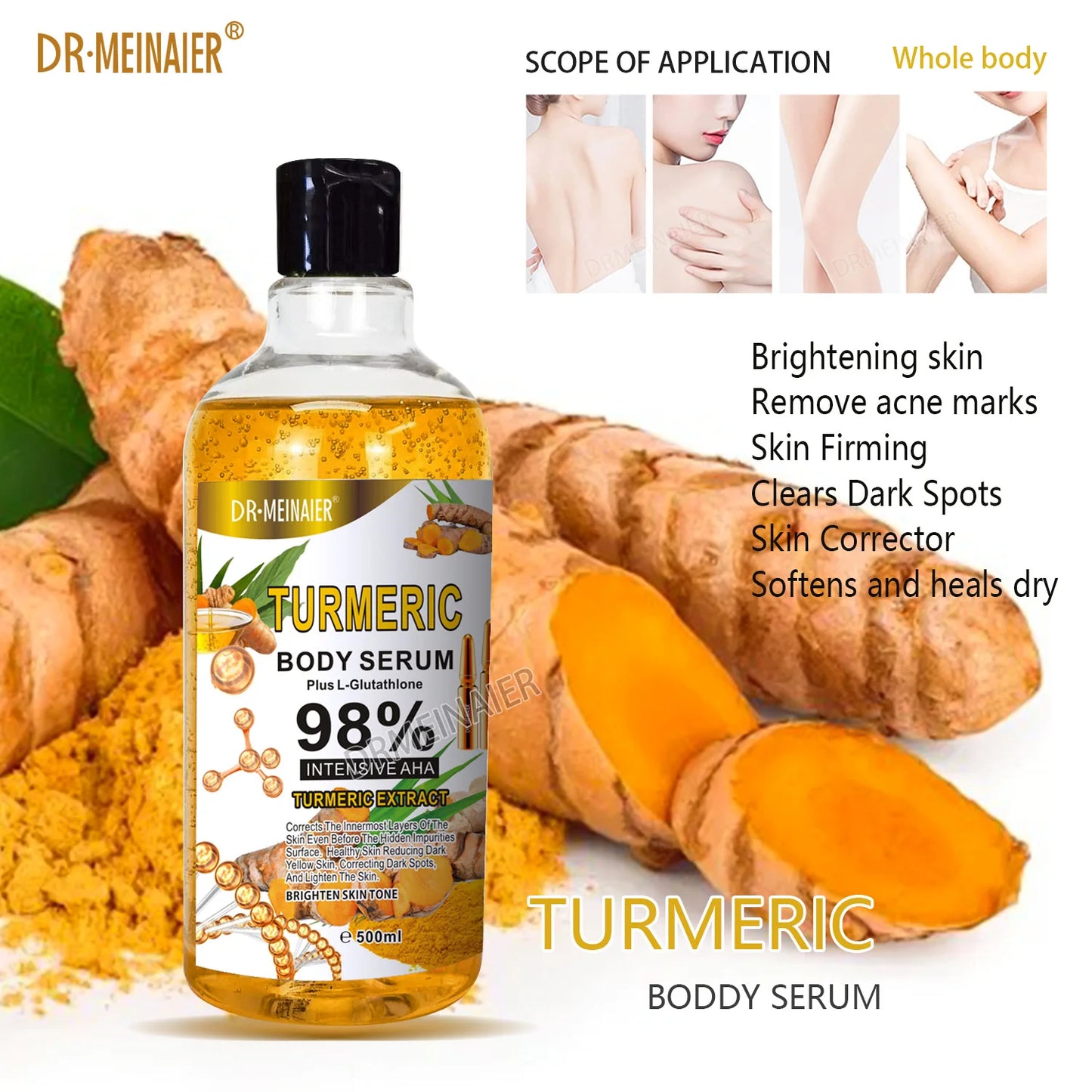 500ml AHA Moisturizing Face & Body Serum - Hydrating, Brightening & Firming Skin Care for Women & Men