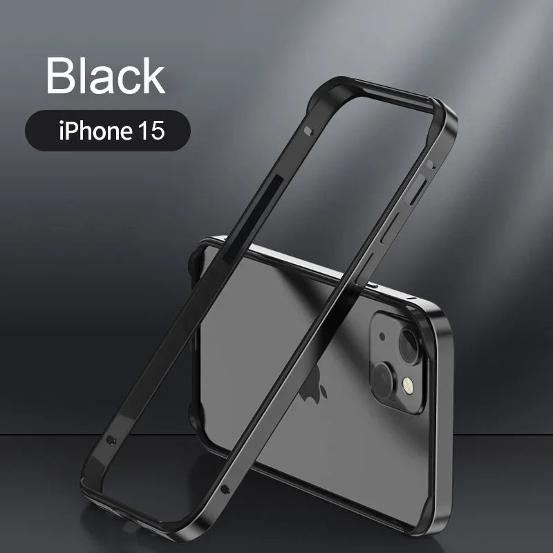 Hybrid Silicone & Aluminum Metal Phone Case – Heat-Resistant Bumper for iPhone 11 to 17 Pro Max