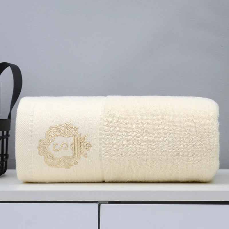 1/5/10PCS Cotton Towels Set – Hand Face Bath Towels 35x75cm & 70x140cm Soft Absorbent Sports Gift Towels Blue White