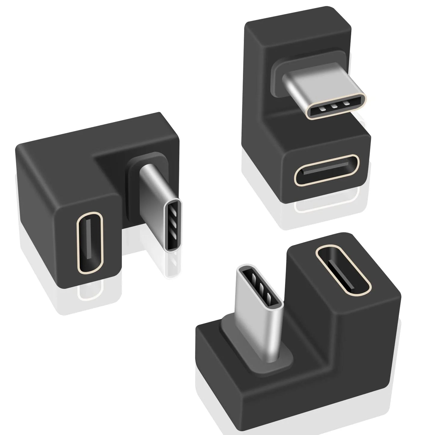 1-3PCS Type-C USB 3.1 10Gbps PD 60W Adapter – 180° U-Shape Male to Female Connector for Laptop, Phone & Tablet
