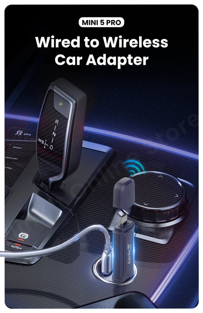 Carlinkit Mini 5 Pro Wireless Adapter — CarPlay & Android Auto Upgrade for Car Intelligent Systems, WiFi FOTA Portable