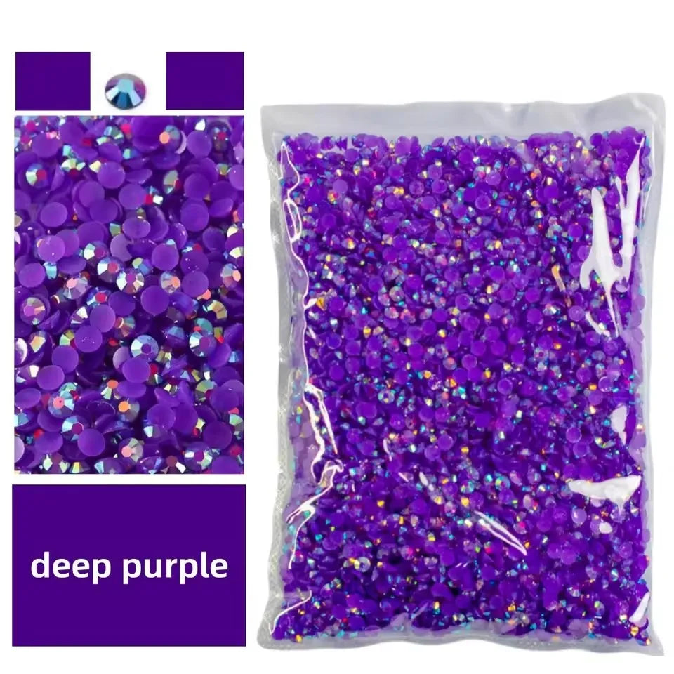 Jelly AB Resin Rhinestones 2-6mm — Non-Hotfix Flat Back Plastic Crystals & Strass Glitters, Large Pack