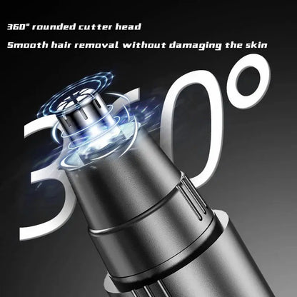 Black Electric Nose Hair Trimmer: Low-Noise, High-Torque Motor for Men and Women - Washable Nasal Hair Remover