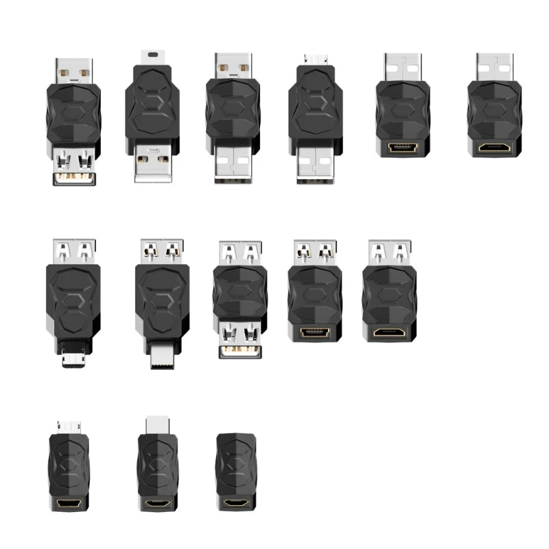 DXAB USB 2.0 Adapter – Micro & Mini Male to Female Converter Connector Changer