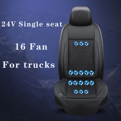 12/24V Car & Home Ventilation Massage Seat Cushion — Breathable Cooling & Heated Massage Pad