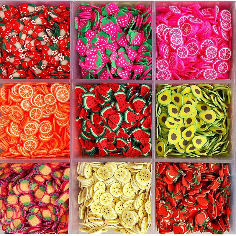 1000PCS Polymer Clay Fruit Slices – Resin DIY Craft Supplies for Jewelry, Epoxy, Silicone Mold & Cellphone Decoration