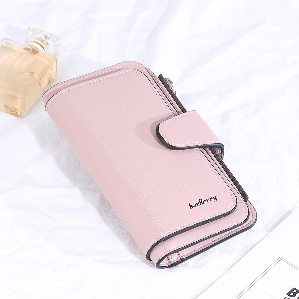 2024 Women’s Long Wallet – Custom Name Engraving, 15 Card Holders & Zippered Classic Purse