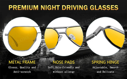 CLLOIO Anti-Glare Day & Night Vision Glasses – Polarized Photochromic UV400 Driving Sunglasses for Men & Women