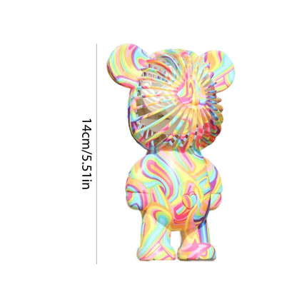 Graffiti Bear Electric Fan - USB Rechargeable 3-Speed Desktop Fan for Camping & Travel