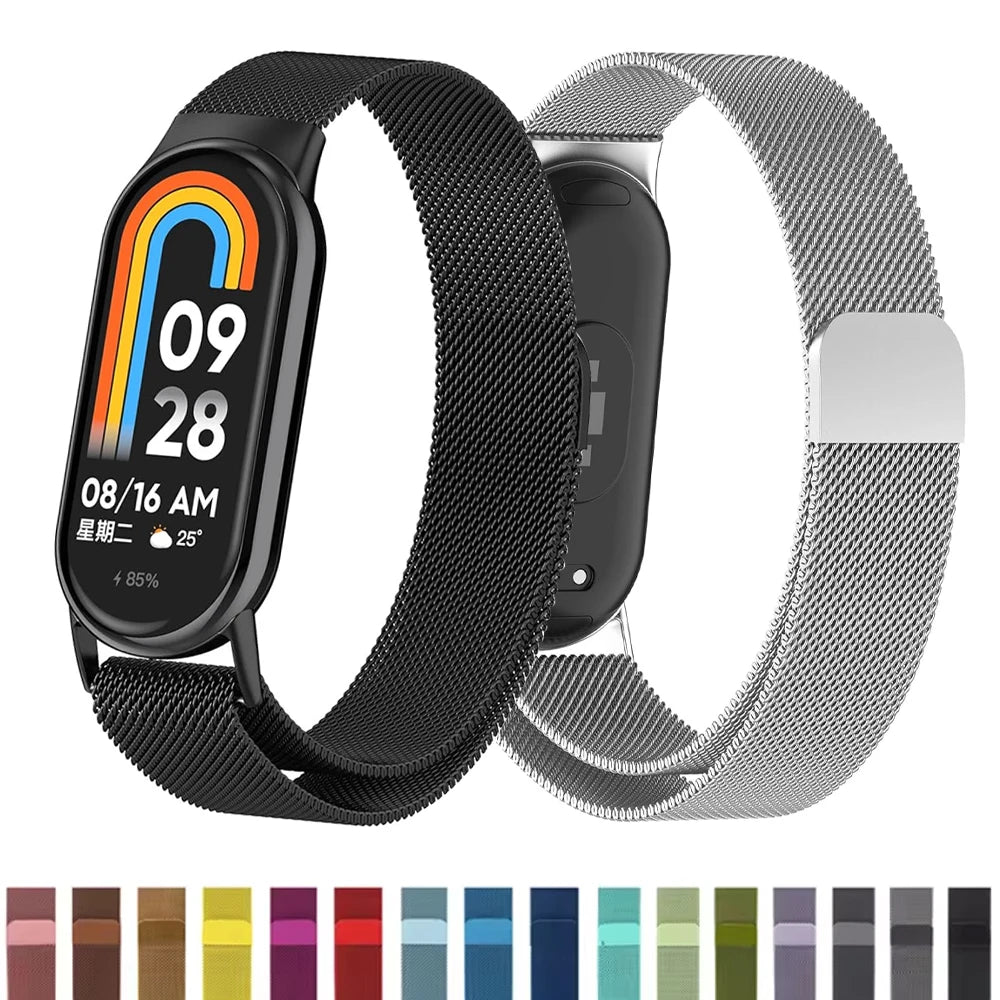 Magnetic Stainless Steel Strap for Xiaomi Mi Band 8 9 – Loop Bracelet Belt Accessory