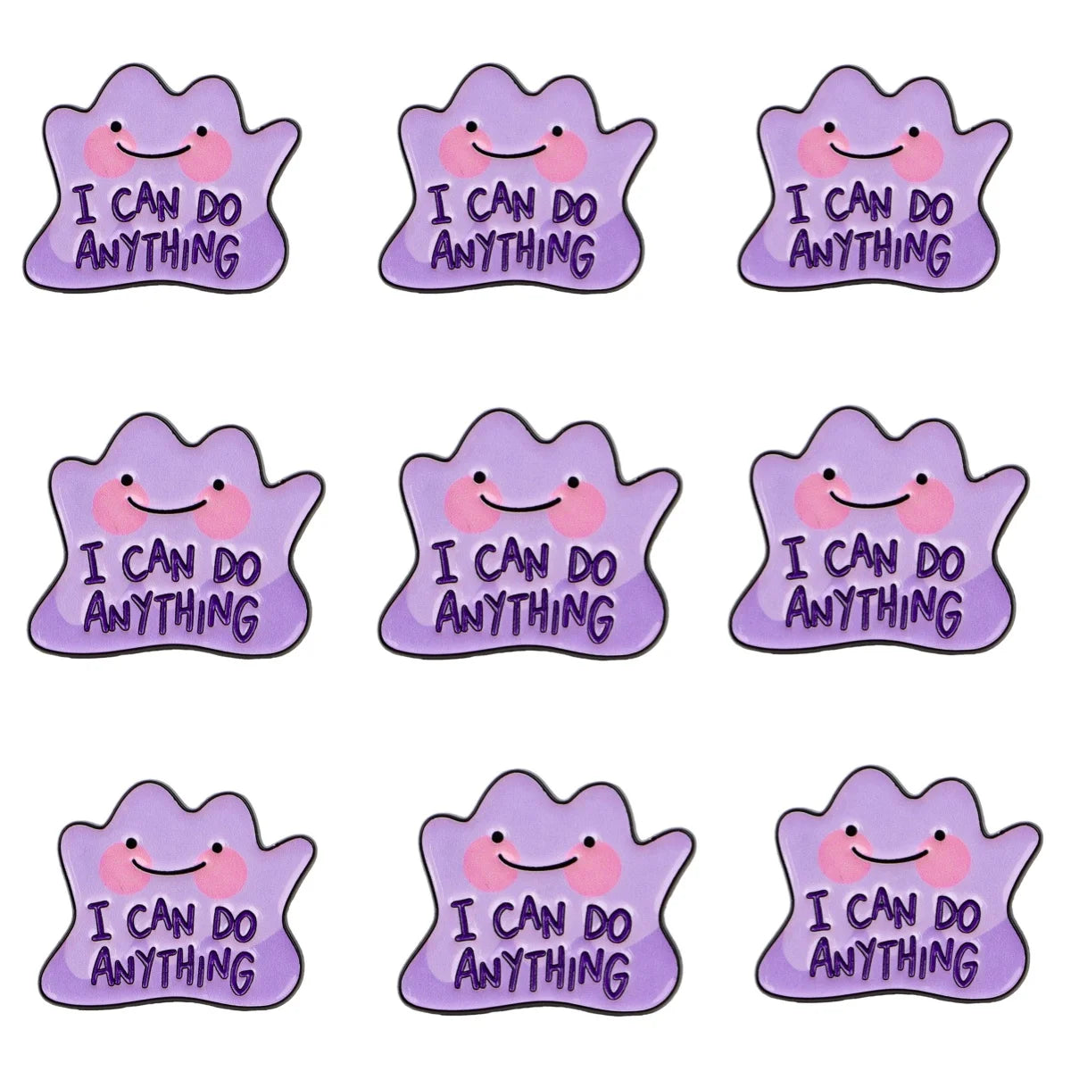9-Piece “I Can Do Anything” Enamel Pin Set - Inspirational Brooch Badges for Backpacks, Hats, Cosplay, and Gifts
