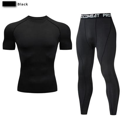2-Piece Men’s Compression Sportswear Set — Gym, Yoga, Workout & Jogging Tracksuit