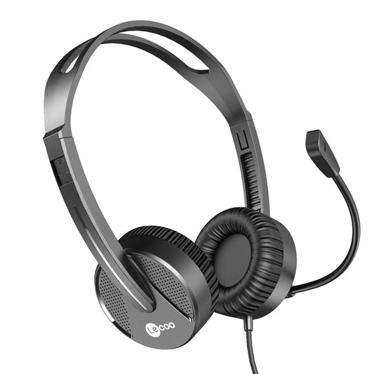 Lenovo Lecoo HT106 Wired Headset – 3.5mm Head-Mounted with Adjustable Mic for Calls, Online Teaching & Web Conferences
