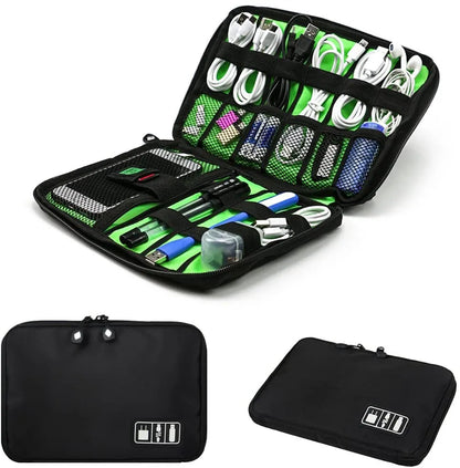 Travel Cable Organizer Bag: Electronics Accessories Storage Pouch for USB Charger, Power Bank, Gadgets - Digital Kit Holder